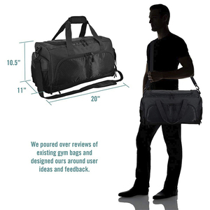 Bolsa de lona personalizada negra de tamaño mediano de <span class=keywords><strong>40</strong></span> litros con soporte para murciélago para tenis, fútbol, béisbol - Product Image 6