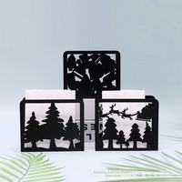 Porte-serviettes en métal minimaliste moderne, boîte à mouchoirs en métal ajourée originale personnalisée, support de papier, organisateur de table à manger