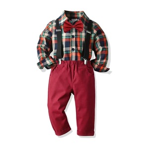 Enfant en bas âge garçons espagnol vêtements ensemble enfants à manches courtes chemise jarretelle Shorts tenues d'été bébé garçons vêtements ensembles - Product Image 3