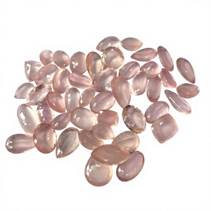 TASBIYA GEMS - Gemas Sueltas de Cuarzo Rosa Natural Pulido, Color Rosa Melocotón, 4-10 Quilates, Formas Mixtas (Corte Oval/Pera) para la Elaboración de Joyas - Product Image 1
