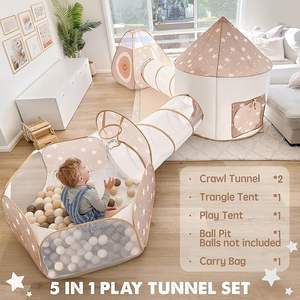 MaiBeiBi 5-en-1 Tente de jeu intérieure pour enfants <span class=keywords><strong>Tunnel</strong></span> de jeu et fosse à balles pour les tout-petits Tentes de terrain de jeu intérieures pliables <span class=keywords><strong>Pop</strong></span> <span class=keywords><strong>Up</strong></span> Playhouse Tentes - Product Image 2