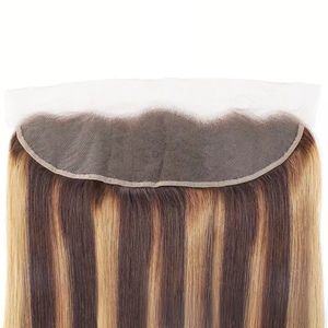 Prix d'usine en gros 13x4 pour perruques, couleur P4/27 avec mèches, perruques courtes bob en cheveux humains <span class=keywords><strong>vierges</strong></span>, tissage de cheveux - Product Image 4