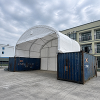 Abri dôme en toile pour conteneur maritime 30' x 20', résistant au vent et aux charges de neige, pour le stationnement et le stockage de voitures en extérieur