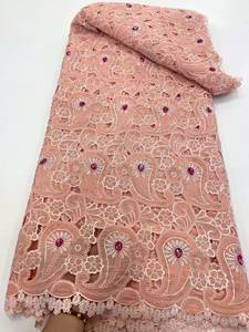 Openwork ren hoa thêu vải cotton Swiss ren với cùng một màu sắc Đề án kim cương váy cưới bên váy dạ hội - Product Image 4