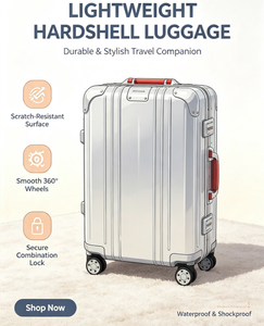 Valise à roulettes MOWA en alliage d'aluminium de 21 pouces : silencieuse 360° °   Valise à roulettes, serrure <span class=keywords><strong>TSA007</strong></span>, conforme aux normes de transport aérien - Product Image 6