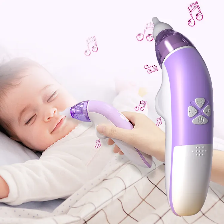 Hot sale soft music design electronic nasal aspirator silicone baby nose cleaner electric