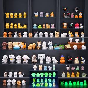 3D Mini Resin Dog Animal Glowing Luminous Figurine Halloween Accessories Miniature Holiday Display <strong>Winter</strong> <strong>Wonderland</strong> Scene <strong>Decor</strong> - Product Image 1