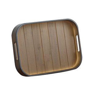 Plateau de service rectangulaire en bois pour fruits et services à thé, usage domestique, salon - Product Image 5