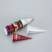 Sucette glacée imprimée personnalisée avec estampage et gaufrage pour magasins et événements Manchons simples pour cornet de crème glacée
