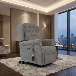 Electric Lift Recliner Dual Motor <b>Zero</b> Gravity Heating Roller Armrest Waterfall Backrest Wheels Power Sofa For Seniors - Product Image 4
