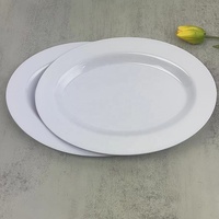 Assiette ovale en mélamine incassable, personnalisable, vierge, grande taille, pour restaurant, vente en gros