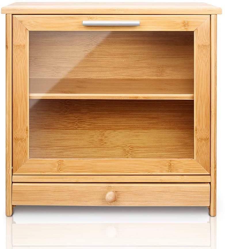 Кухонная Столешница 2 Регулируемый слой сборки контейнер бамбуковый ящик для хранения хлеба