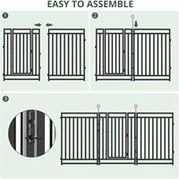Clôture pour chien en métal, clôture de jardin robuste pour l'extérieur, barrière pour animaux pour patio et parterre de fleurs, clôture de jardin décorative