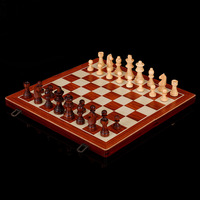 Jeu de société professionnel pliable en bois, échecs et dames, non magnétique, double face, écologique, en boîte colorée du Zhejiang