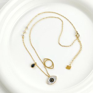 Collier ras du cou en acier inoxydable avec pendentif œil <span class=keywords><strong>maléfique</strong></span> pour femme, vente en gros, <span class=keywords><strong>2022</strong></span> - Product Image 5