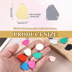 เมคคาไนซิตี้ ชิ้นคริสตัลอะคริลิกทรงไม่สม่ำเสมอแบบเย็บติด มีรู  คริสตัลรูปทรงกระจก  ลูกปัดเพชร สำหรับงาน DIY ปาร์ตี้เต้นรำ W - Product Image 2