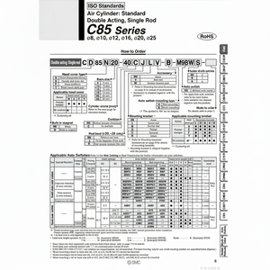 Pièces pneumatiques C85N16-30 de cylindre d'air pneumatique SMC - Product Image 1