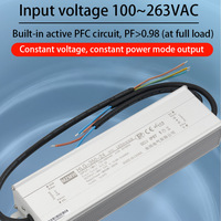 Fuente de Alimentación Conmutada Industrial MZMW HLG OEM PSU 120W-600W 12V 24V 36V 48V IP67 SMPS Transformador Impermeable con Función PFC AC DC