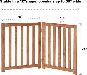 Parc pliant <span class=keywords><strong>en</strong></span> <span class=keywords><strong>bois</strong></span> <span class=keywords><strong>pour</strong></span> <span class=keywords><strong>chien</strong></span> barrière de sécurité intérieure debout - Product Image 2