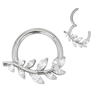 Anneau segmenté en titane ASTM F136, anneau segmenté en titane Grass, clicker de septum, piercings corporels