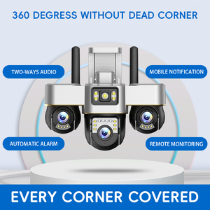 OEM surveil CCTV <span class=keywords><strong>Camera</strong></span> Home an ninh 6MP Wifi PTZ CCTV <span class=keywords><strong>Camera</strong></span> nhà sản xuất V380 Pro 3 ống kính PTZ ngoài trời wifi 4 gam mạng Máy ảnh - Product Image 2