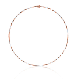 Collar de tenis con diamantes de laboratorio en oro blanco/amarillo/rosa de 18 quilates - Product Image 3