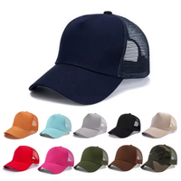 Baseballcap met effen mesh achterkant, aangepaste logo, verstelbare snapback trucker cap voor heren en dames
