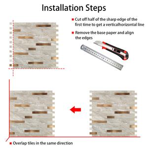 긴 스트립 복합 타일 믹스 골드 알루미늄 껍질과 스틱 벽 타일 쉬운 DIY 방수 주방 backsplash - Product Image 5