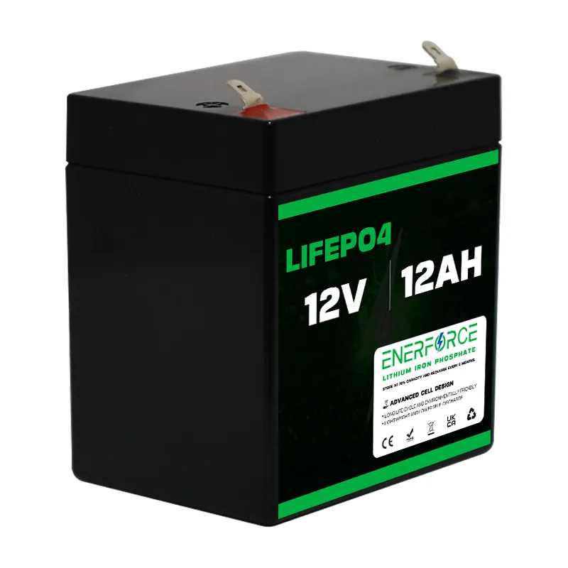 ENERFORCE baterai Lifepo4 12v 12ah, baterai Lithium sepeda motor 24V 3000 + siklus 12v 5ah 7ah 9ah 12ah Lifepo4