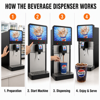 Distributeur de boissons pour restaurant, distributeur de boissons gazeuses pour restauration rapide, machine de comptoir avec enseigne lumineuse
