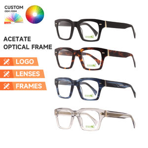 Yeni varış Unisex kare moda asetat optik gözlük çerçeve yüksek lüks Trendy Unisex kare optik gözlük özel Logo - Product Image 1