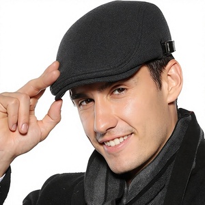 Béret personnalisé en gros style anglais en coton unisexe tendance style artiste à calotte plate réglable pour l'extérieur hiver - Product Image 1