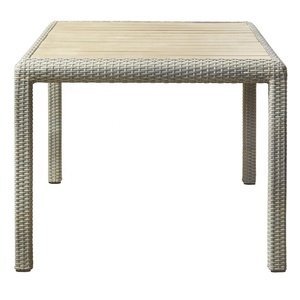 Bianco moderno Patio <span class=keywords><strong>vimini</strong></span> 5 pezzi Set da pranzo mobili giardino esterno portico in alluminio Rattan tavolo e 4 posti sedie - Product Image 2