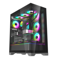 Nouvelle conception de boîtier d'ordinateur de jeu E-ATX RGB avec verre trempé panoramique et tour complète en verre trempé