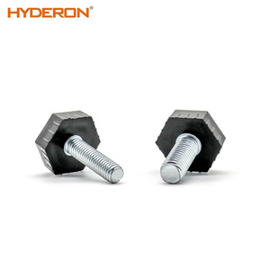 Patas Ajustables Hyderon Negras con Vástago Roscado Hexagonal de Plástico, Accesorios de Nivelación para Muebles - Product Image 2