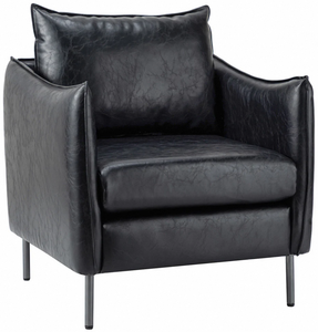 Sillón Clásico de Madera y Cuero, Construcción Robusta y Duradera, Acolchado Suave y Cómodo, Perfecto para la Sala de Estar - Product Image 2