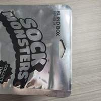 Pochette d'emballage blindée anti-humidité en PET/PE à trois soudures latérales avec trou de suspension et logo personnalisé pour chaussettes, faible MOQ