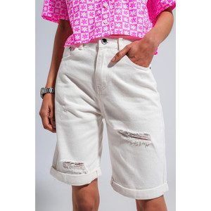 Bermuda in denim bianco - Product Image 4