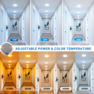 Downlight encastré en aluminium <span class=keywords><strong>pour</strong></span> intérieur, 8 pouces, 26W-22W-16W, CRI80+, IP54, LED commerciale, 110 ° Angle de faisceau 5CCT - Product Image 4