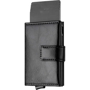 Tarjetero Automático con Bloqueo RFID para Tarjetas de Crédito y de Presentación, Diseño Sólido en Cuero PU y Aluminio, Estilo Delgado con Cierre de Botón - Product Image 1