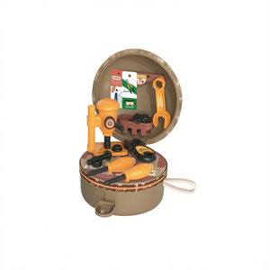 Tool Carry Bag Round Plastic Toy Set For Kids 5 To 7 Years Unisex Pretend Play - Product Image 1