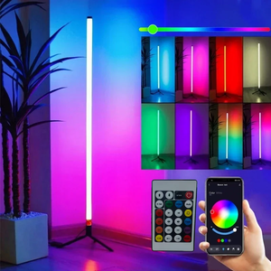 Lampe de sol intelligente RGB, lumière rythmique à détection musicale, lampe sur pied LED à intensité variable pour salon, salle de jeux, camping en plein air - Product Image 4