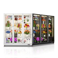 Réfrigérateur commercial pour fleuriste de 1280L, refroidissement par air, porte vitrée pleine vue, contrôle numérique de la température, utilisation hôtelière