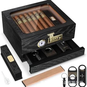 Nouvel humidor à cigares en bois pour la maison, avec couvercle transparent, boîte de rangement pour cigares en bois massif, boîte de collection de cigares en bois - Product Image 5
