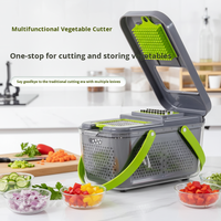 Ensemble de 16 pièces de coupe-légumes multifonctionnel manuel en acier inoxydable pour cuisine moderne, sûr et polyvalent, pour hacher, trancher et râper les oignons et les pommes de terre