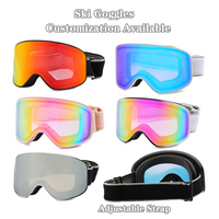 Nouvelles lunettes de ski anti-buée à double couche pour hommes et femmes, vente en gros, personnalisables, pour la randonnée en plein air, résistantes au vent, lunettes de ski pour la neige