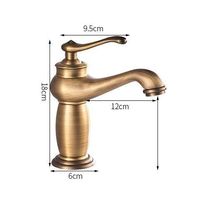 Robinet de lavabo rétro en laiton, style européen français, monocommande eau froide/chaude, avec cartouche céramique, à poser sur le rebord, pour balcon, cuisine, extérieur