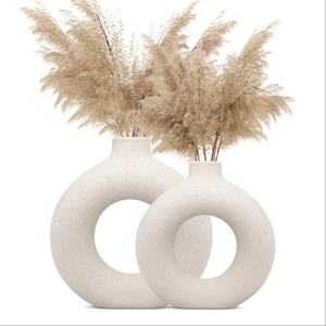 Vase à fleurs rond en céramique, support floral décoratif pour table, pour la maison, le bureau, le salon, décoration intérieure, pots et jardinières - Product Image 3
