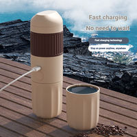 Cafetière portable semi-automatique à piles pour le camping, l'hôtel et la voiture, en acier inoxydable, pression de 20 bars