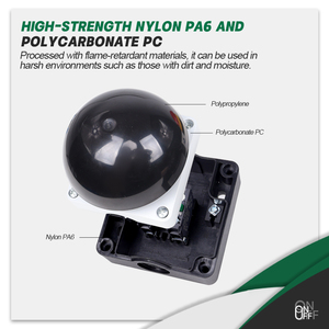 Interrupteur à bouton-poussoir LVBO <span class=keywords><strong>IP65</strong></span> anti-poussière et <span class=keywords><strong>étanche</strong></span>, grande touche en forme de champignon, haute durabilité, AC230V 10A, contact argenté - Product Image 5